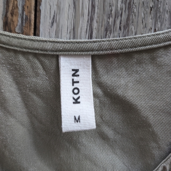 KOTN Tunic Button Up Blouse Green Womens Medium - Picture 6 of 9